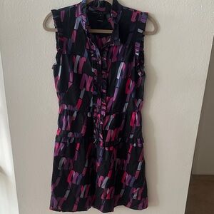 Marc by Marc Jacobs Black and Pink Patterned Midi Dress